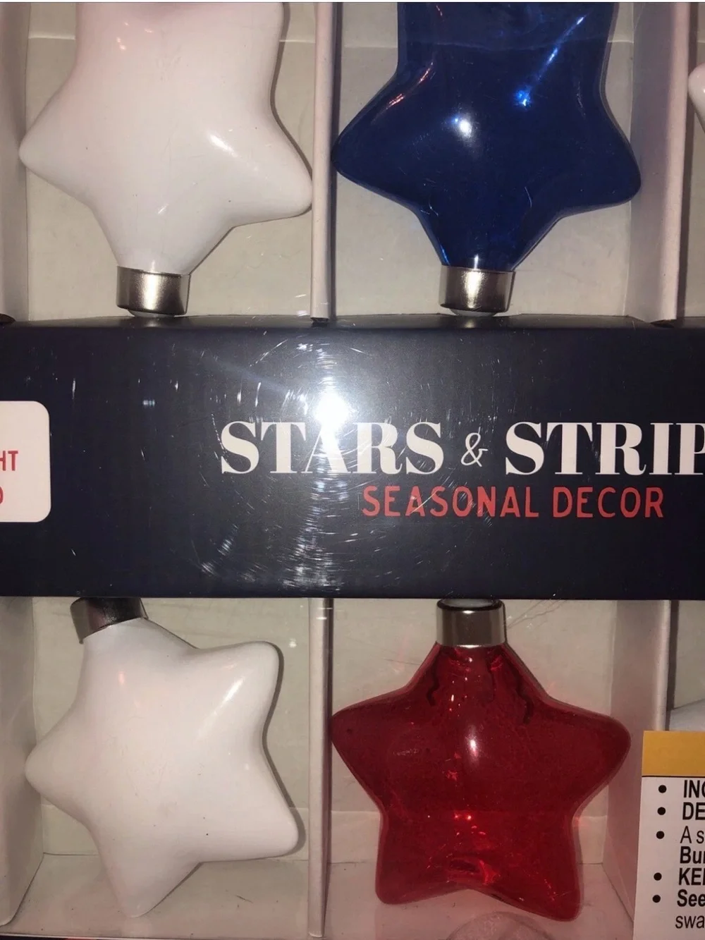Stars & Stripes LED String Light - Star Shaped 10 Ct Patriotic Red White Blue